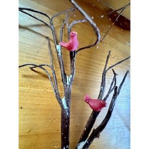 Dept 56 trees with cardinals twig trees set of three